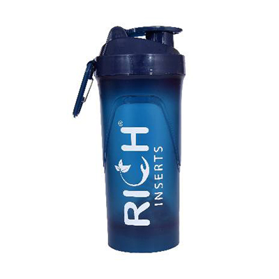 richinserts gym shaker bottle for protein shaker big sipper bottle blue 700 ml  3